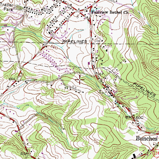 Topographic Map of Fair Acres, PA