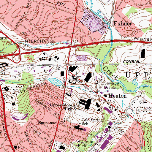 Topographic Map of Heaton Station, PA