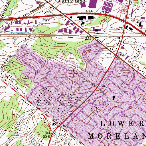 Topographic Map of Justa Farm, PA