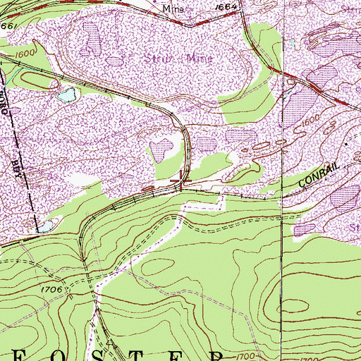 Topographic Map of Eckley Junction, PA