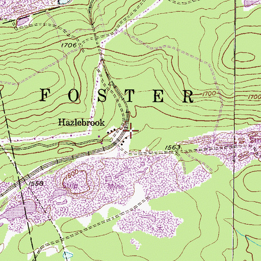 Topographic Map of Hazle Brook Station, PA