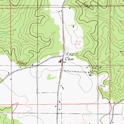 Topographic Map of Kingston Church, AL