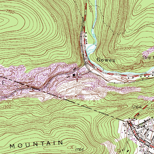 Topographic Map of Gowen Breaker Station, PA