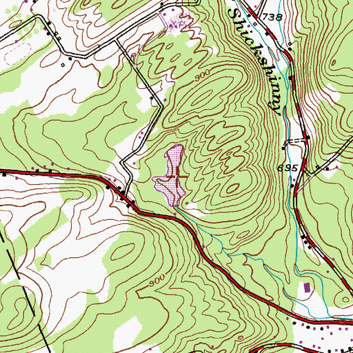 Topographic Map of Hillcrest Lake, PA
