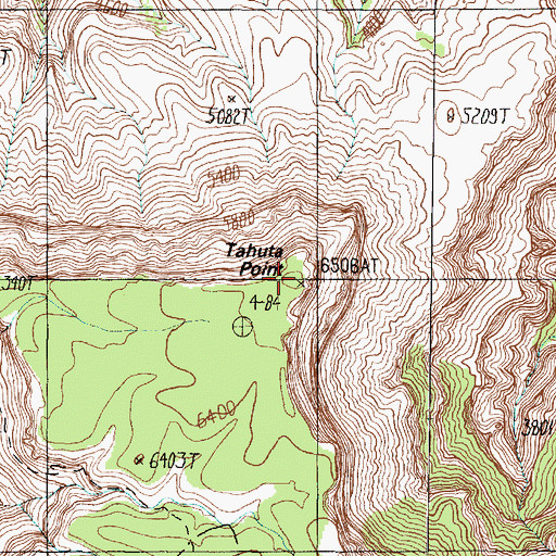 Topographic Map of Tahuta Point, AZ