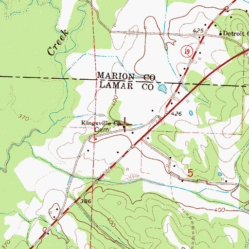 Topographic Map of Kingsville Church, AL