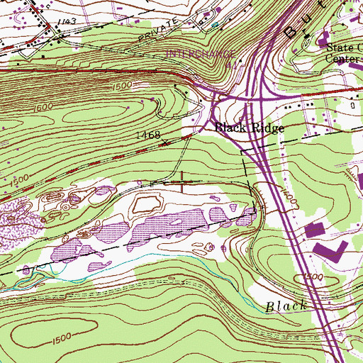 Topographic Map of Conyngham Station, PA