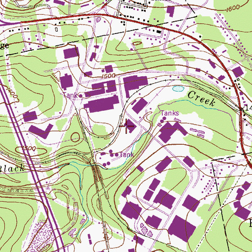 Topographic Map of Oakbur Junction, PA