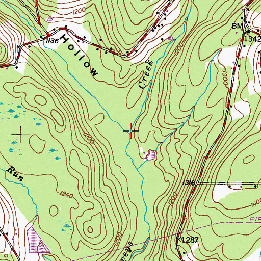 Topographic Map of Bear Hollow Creek, PA