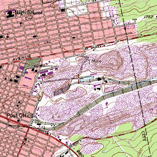 Topographic Map of Hazleton Shaft Breaker Station, PA