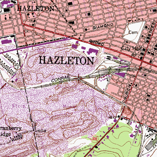 Topographic Map of Cranberry Junction, PA