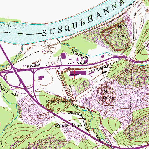 Topographic Map of Dundee, PA