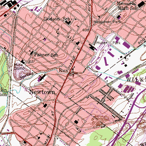 Topographic Map of Conrail Franklin Bridge, PA