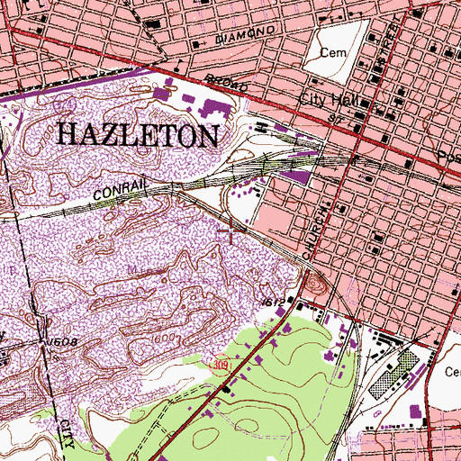 Topographic Map of Hazleton Junction, PA