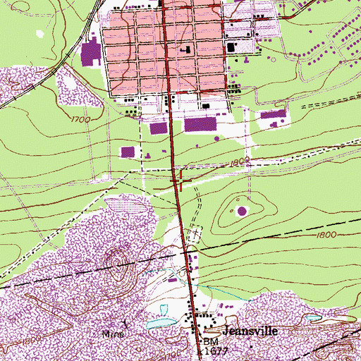 Topographic Map of Heights Bridge, PA
