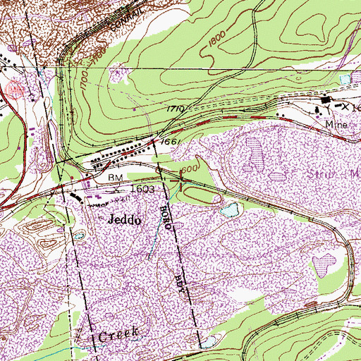 Topographic Map of Pink Ash Junction, PA