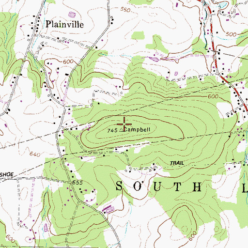 Topographic Map of Campbell, PA