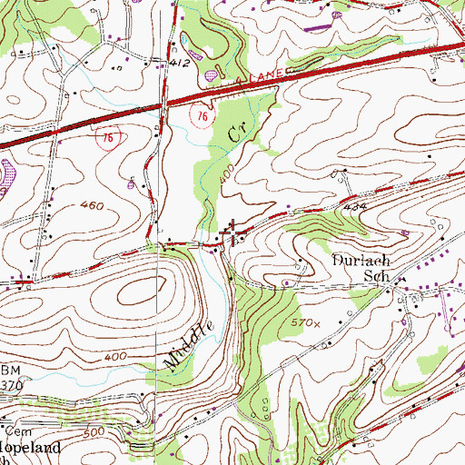 Topographic Map of Newtown, PA