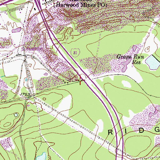 Topographic Map of Harwood Junction Station, PA