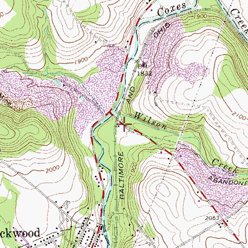 Topographic Map of Rockwood Junction Station, PA