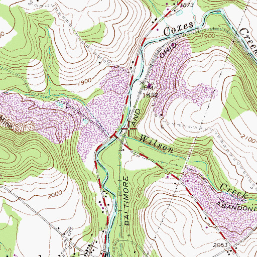 Topographic Map of Wilson Creek Station, PA
