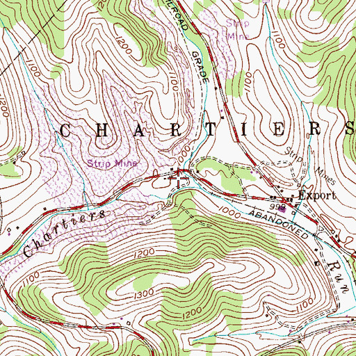 Topographic Map of Brevard, PA