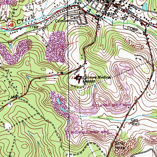 Topographic Map of Chicora Medical Center, PA