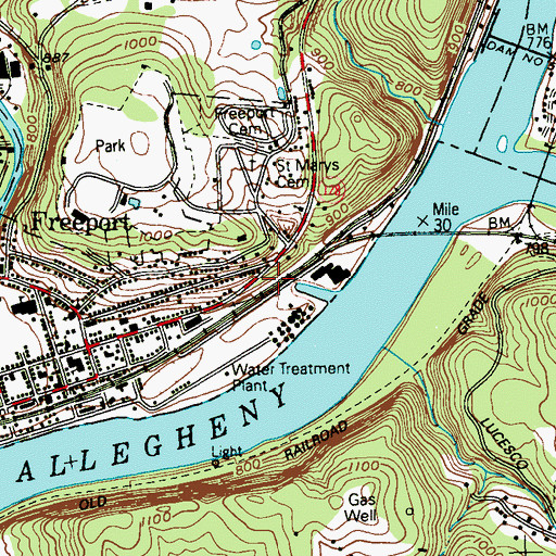 Topographic Map of Freeport Junction Station (historical), PA