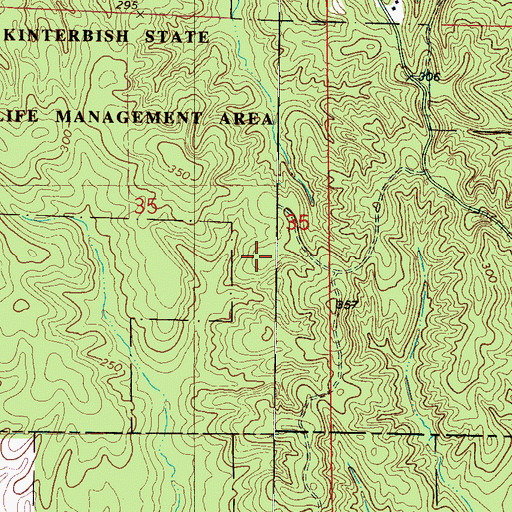 Topographic Map of Kinterbish State Wildlife Management Area, AL