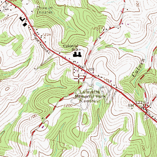 Topographic Map of Davidson, PA