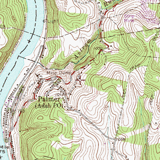 Topographic Map of Antram, PA
