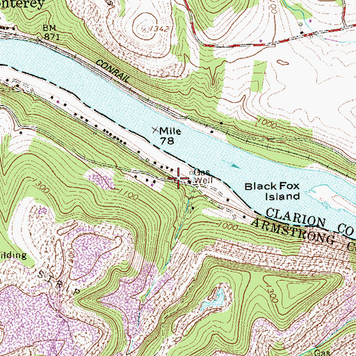 Topographic Map of Millers Eddy, PA