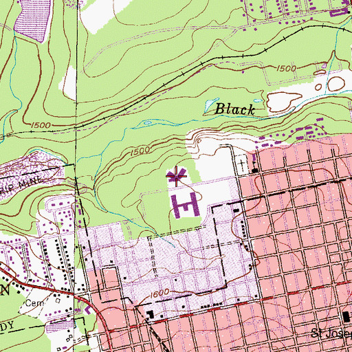 Topographic Map of Hazleton Area Career Center, PA