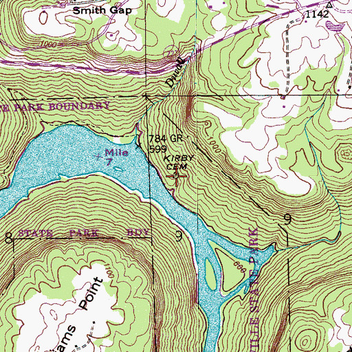 Topographic Map of Kirby Cemetery, AL