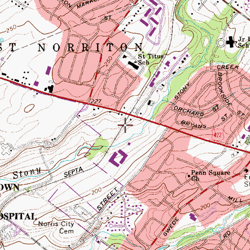 Topographic Map of Hartranet Station, PA