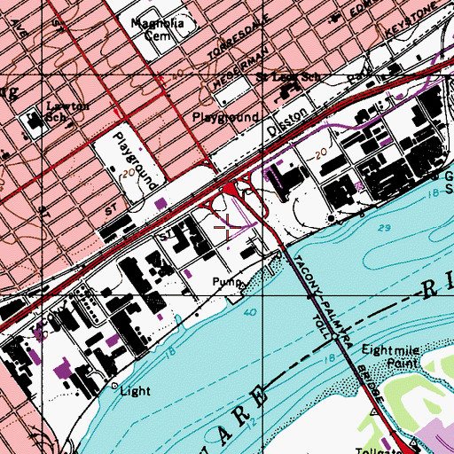 Topographic Map of Pencoyo Station, PA