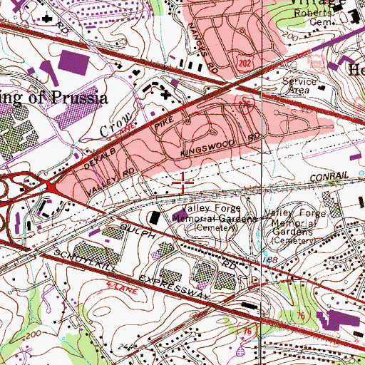 Topographic Map of Gulph Station, PA