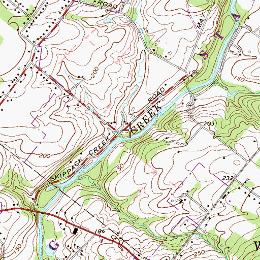 Topographic Map of Shady Brook Run, PA
