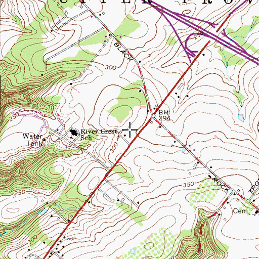 Topographic Map of River Crest Preventorium, PA