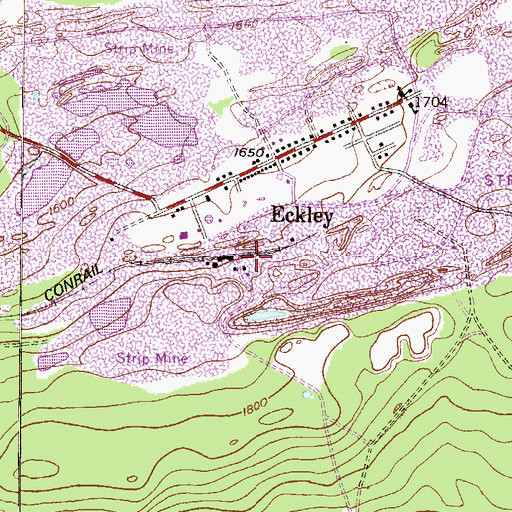 Topographic Map of Buckley Colliery Station, PA