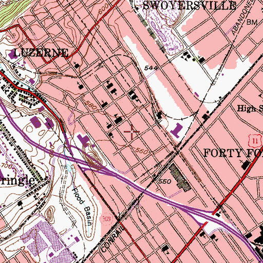 Topographic Map of Maltby Colliery Station, PA