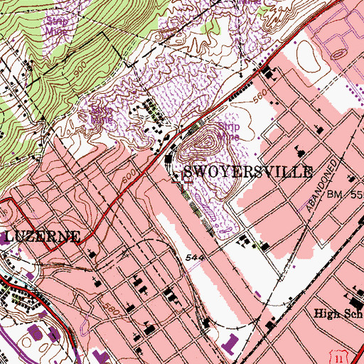 Topographic Map of Harry E Breaker Station, PA