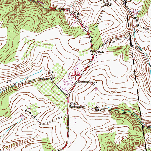 Topographic Map of Breezy Acres, PA