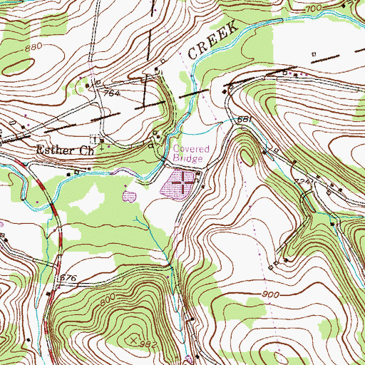 Topographic Map of Lake Glory, PA
