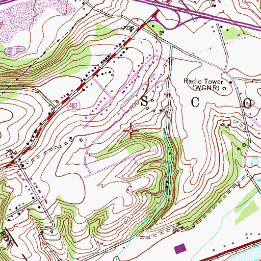 Topographic Map of Sky View Acres, PA