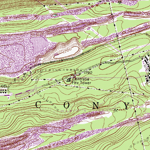 Topographic Map of Midvalley Church, PA