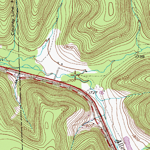 Topographic Map of Slide Hollow Branch, PA
