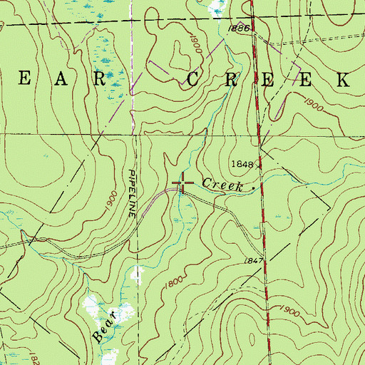 Topographic Map of Mud Run Creek, PA