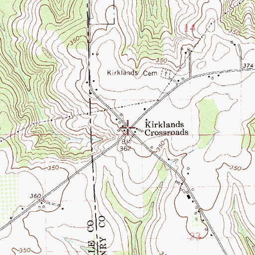 Topographic Map of Kirklands Crossroads, AL