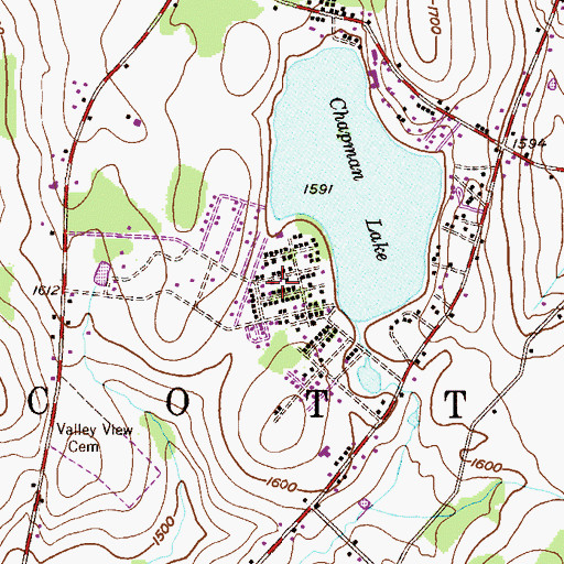 Topographic Map of Chapman Lake, PA